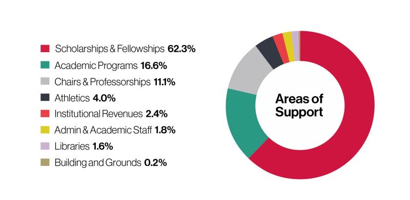 Endowment  areas of support graph